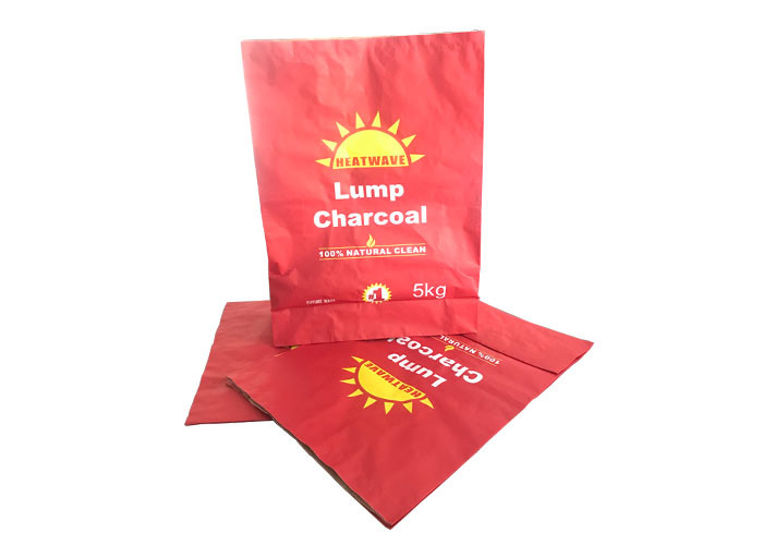 Charcoal Multiwall Kraft Paper Bags Multiple Layer Custom Logo Size
