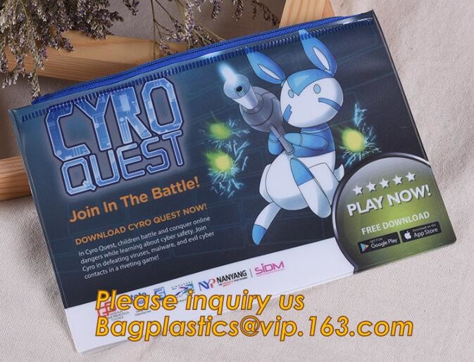 Plastic Bag OEM Custom PVC Loop Handle Image Printed Plastic Shopping Bag,Promotional Clear Waterproof Plastic Cosmetic