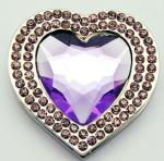 Fashion portable foldable heart handbag hook ​with crystal