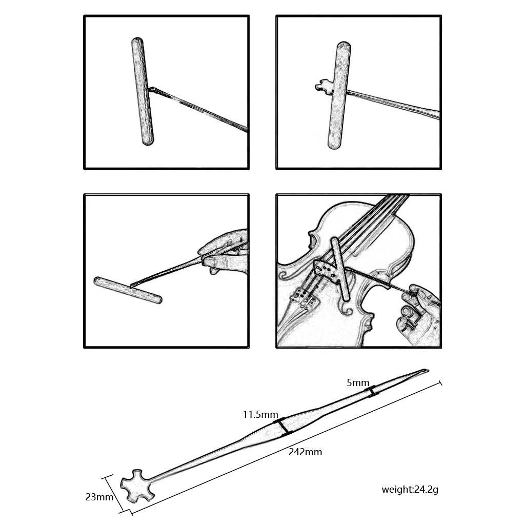 Alloy Violin Post Setting Tool Metal Setting Inserter Parts 4 Way Head