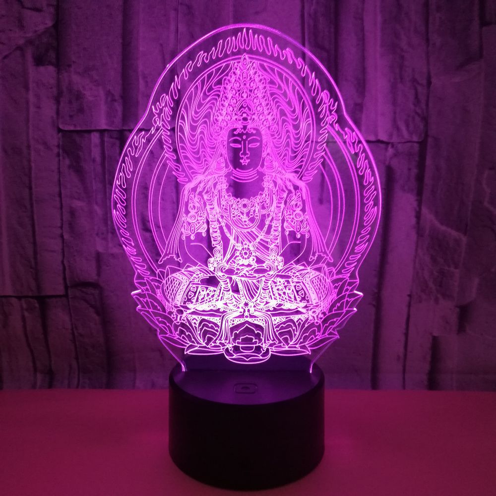 OEM picture 3D creative small table lamp Buddha statue LED decoration personalized custom gift table lamp night light