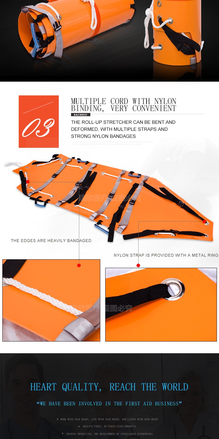 Class I Firefighting Multifunctional Sked Rescue Stretcher in Orange for Firefighting