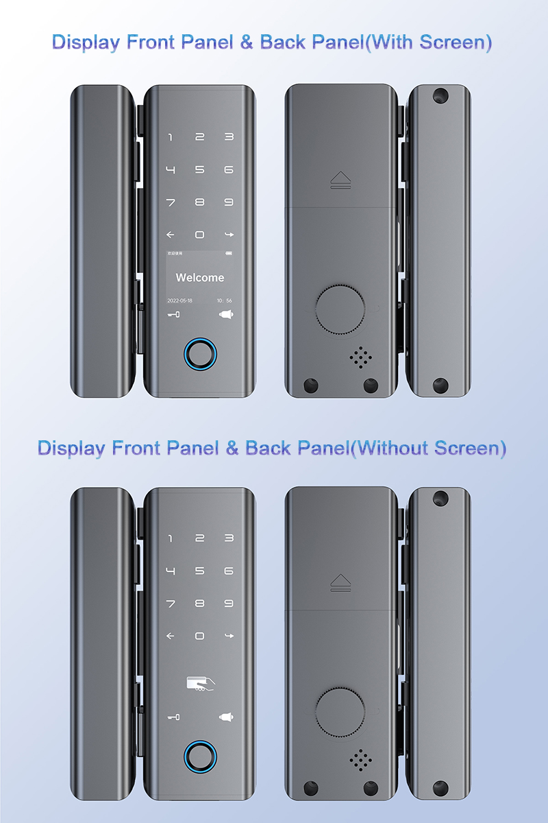 Black Glass Digital Door Lock with Smart Tuya Wifi and Security Fingerprint