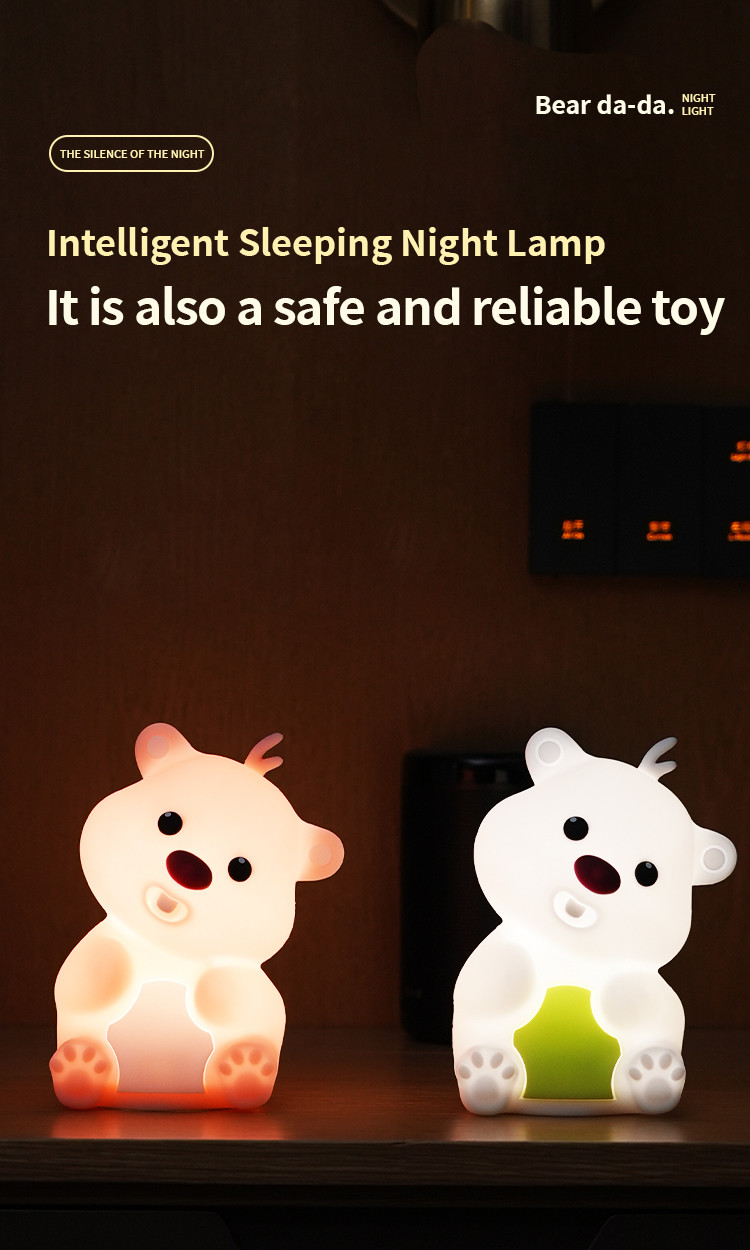 Creative Festive Decorative Silicone Night Light LED Pat Sleeping Atmosphere Toy Children's Day Christmas Gift Power Switch