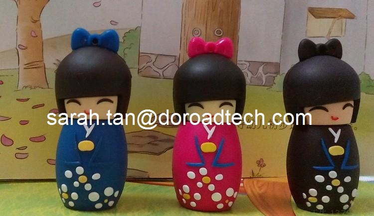 Cute Doll Shape 3D Soft PVC USB Flash Disk, USB Flash Drives