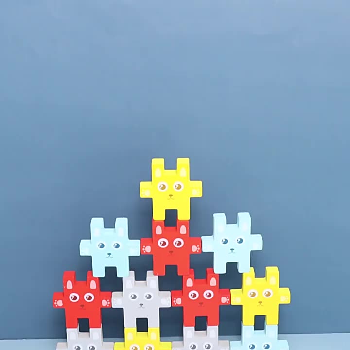 Children Montessori Animal Stacking Blocks Toys Rabbit Jenga Balancing Games