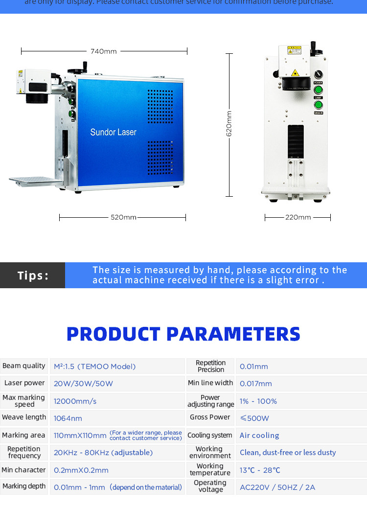 Sundor Optical Fiber Laser Marking Machine Optional Computer Lazer Engraving Machine