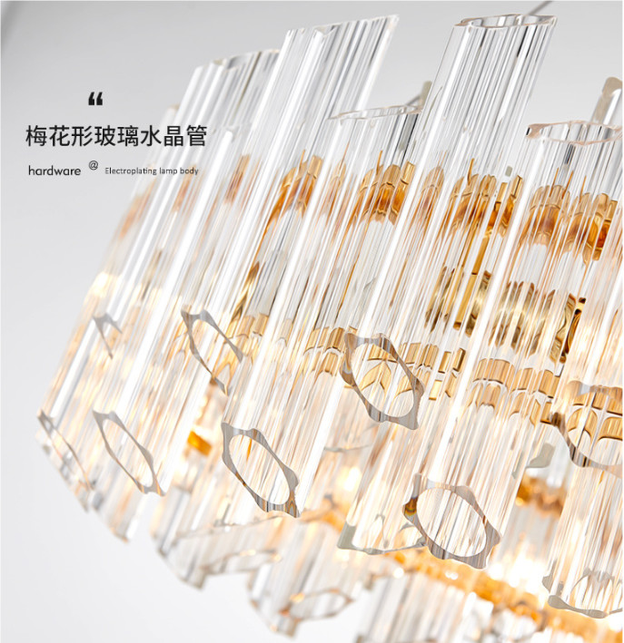 Electroplating Gold Luxury Pendant Lights 3000k To 6500K Crystal Round Light