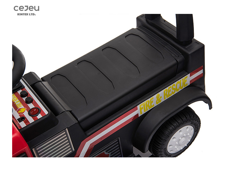 Foot Rest Push Along Truck 6.3KG Red Fire Truck Ride On With Canopy