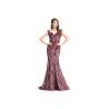 Buy cheap Lace Embroidery Burgundy Middle Eastern Evening Dresses Sweep Train Tapestry from wholesalers