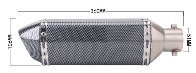 38 - 51mm Universal Motorcycle Muffler , Kawasaki Aftermarket Motorcycle Mufflers
