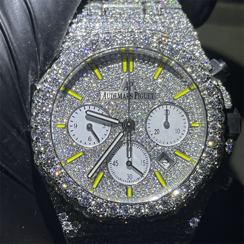 Bust Down VVS Moissanite Diamond Iced Out Luxury Watch Swiss Clone Automatic Movement Wrist