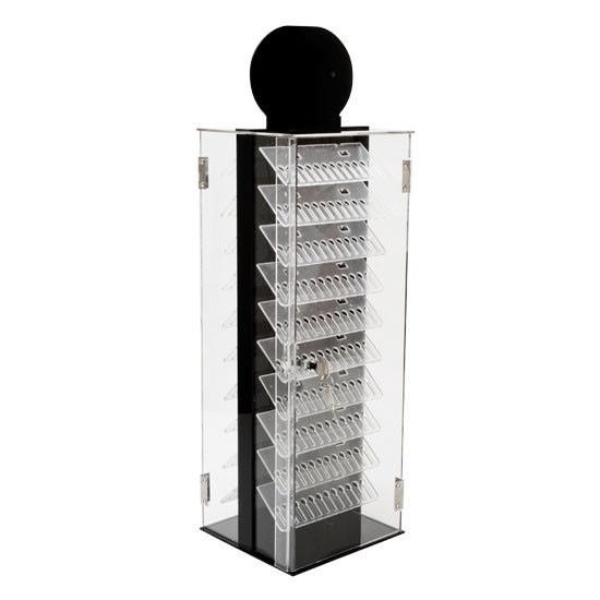 Clear Plexiglass Acrylic Locking Display Case W/ Double-Sided 10 Shelves & Top