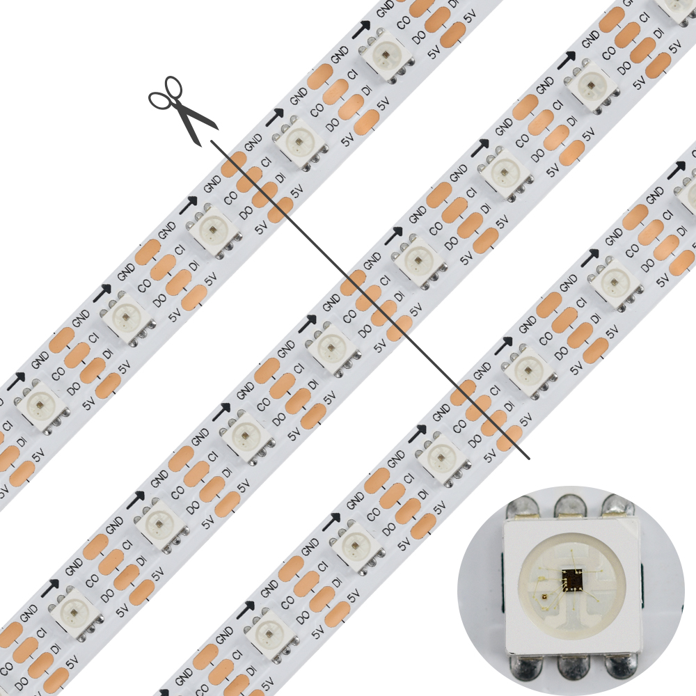 102 Leds Self Adhesive LED Strip 60 Pixel Self Adhesive Rope Lights