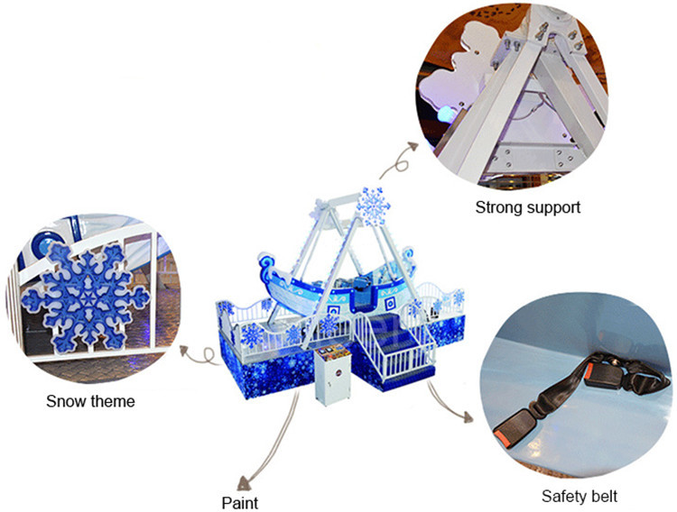 Custom Kids Arcade Machine / Amusement Park Ride Pirate Ship Children Playground Equipment