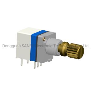 9mm Digital Incremental Encoder , Metal Shaft Rotary Encoder With Push Button