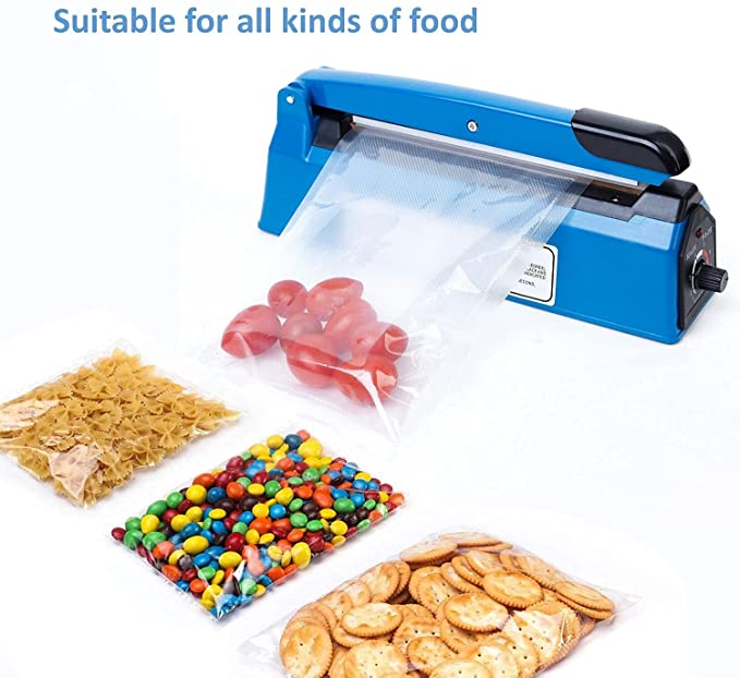 Blue 8 Inch Impulse Bag Sealer 200mm Heat Sealing Machine Convenient Kitchen Helper