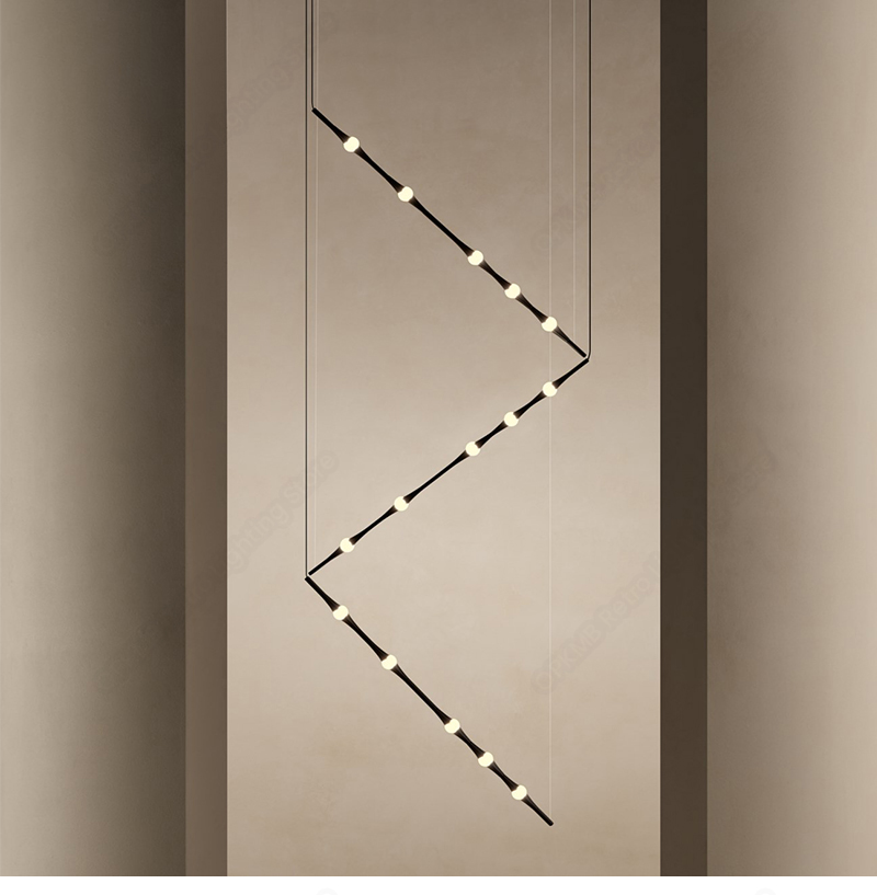 Modern Staircase Chandelier Led Living Room Indoor Light Nordic Villa Decoration Long line light(WH-MI-456)