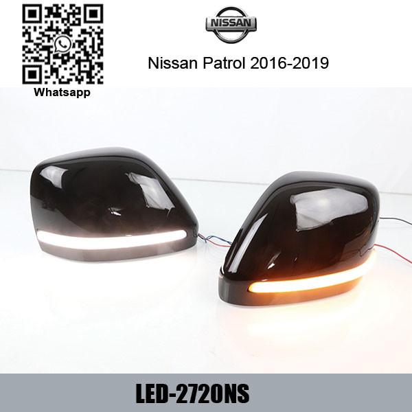 Nissan Patrol Flowing LED Side RearView Mirror Black Cover Replacement Turn