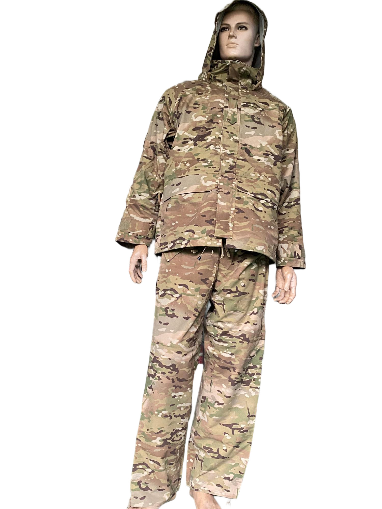 Tactical Camo Combat Set With Waterproof Insulated Grid Jacket For Winter Outdoor