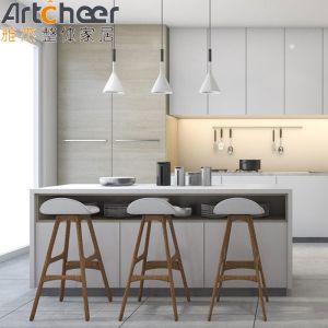  High Storage Kitchen Cabinet With Island In Minimalist Design Modular/RTA Or Customized Manufactures