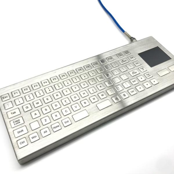 IP67 Desktop Industrial Waterproof Keyboard With Touch Pad SUS304 stainless