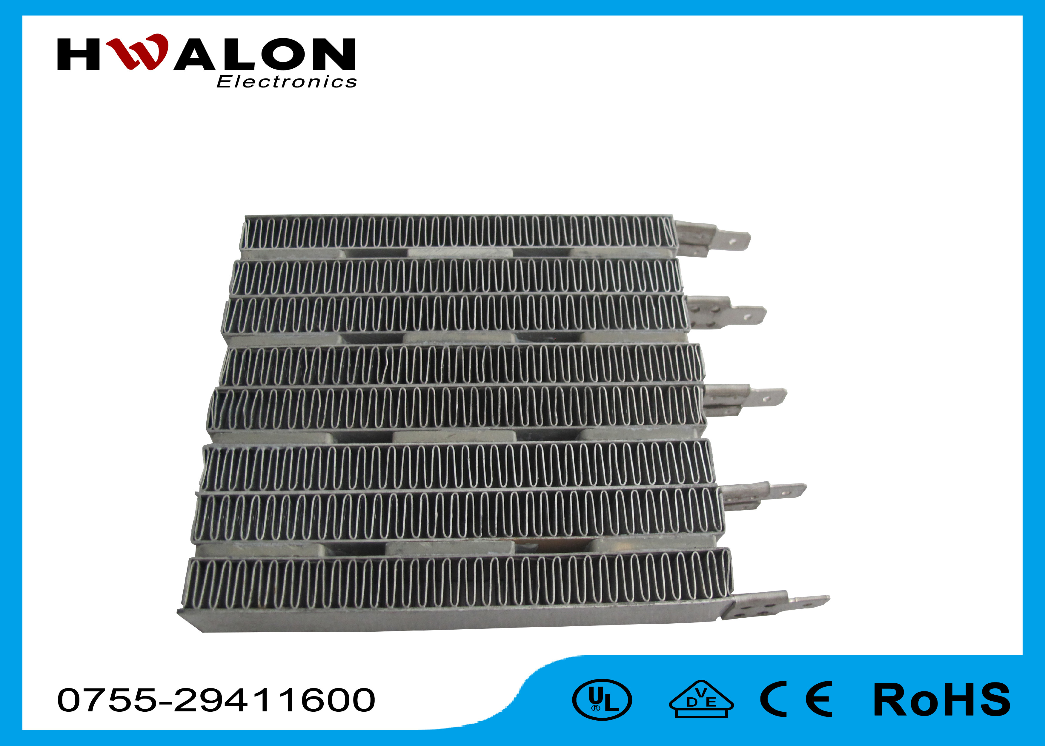 148 × 44.5 × 15 Mm 220 V PTC Air Heater For Hand Dryer , Electric Ptc Heater