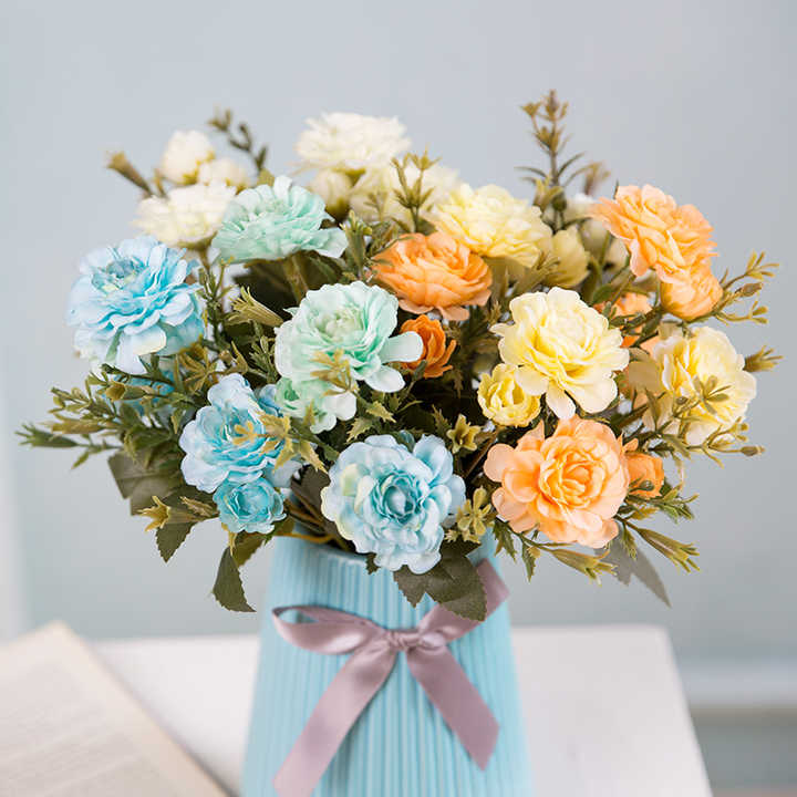Artificial Flower Bouquets Wholesale Silk Multi Azalea Flower Heads Home Festivals Wedding Decorations Flower Bouquet