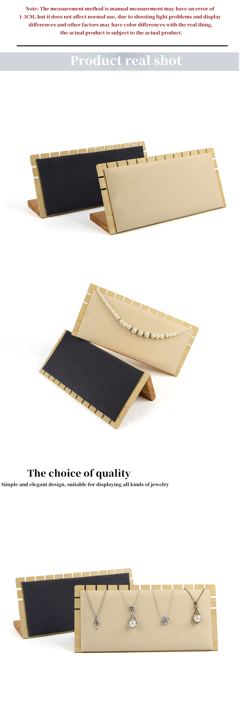 Notched Edge Multipurpose Wooden Jewelry Display Rack Stand for Pendant Earrings