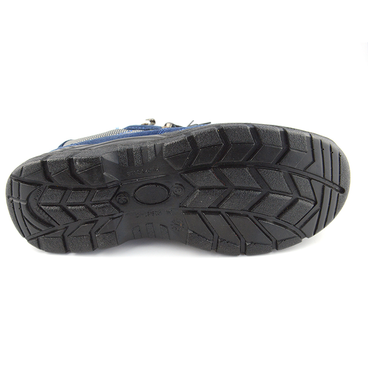 MJ-106 Genuine Buffalo Leather Work Safety Shoes with Rubber Midsole and Mesh Lining