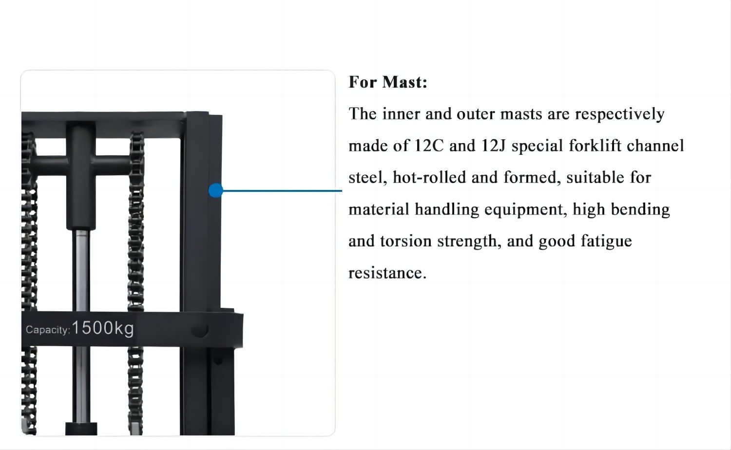 2.2kw Straddle Pallet Stacker Steel Structure Electric Lift Pallet Stacker