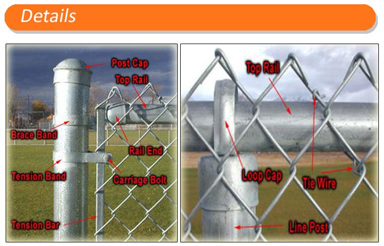 Chain Link Helideck Mesh diamond mesh fencing galvanized wire powder coated chain link fence