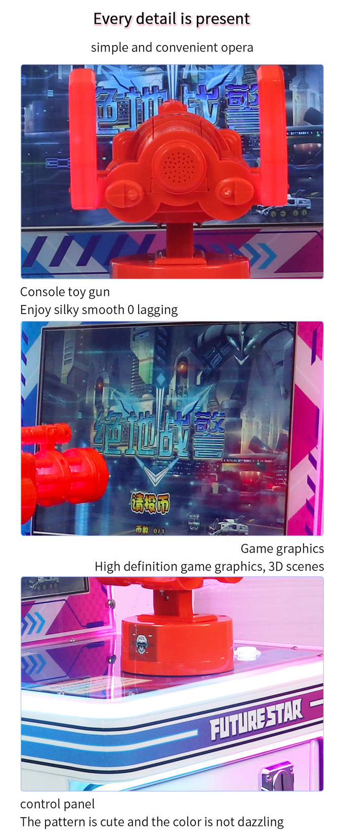 High Quality Children'S Single Player Factory Cute Little Star Bullet Coin-Operated Mini Racing Gun Shooting Machine