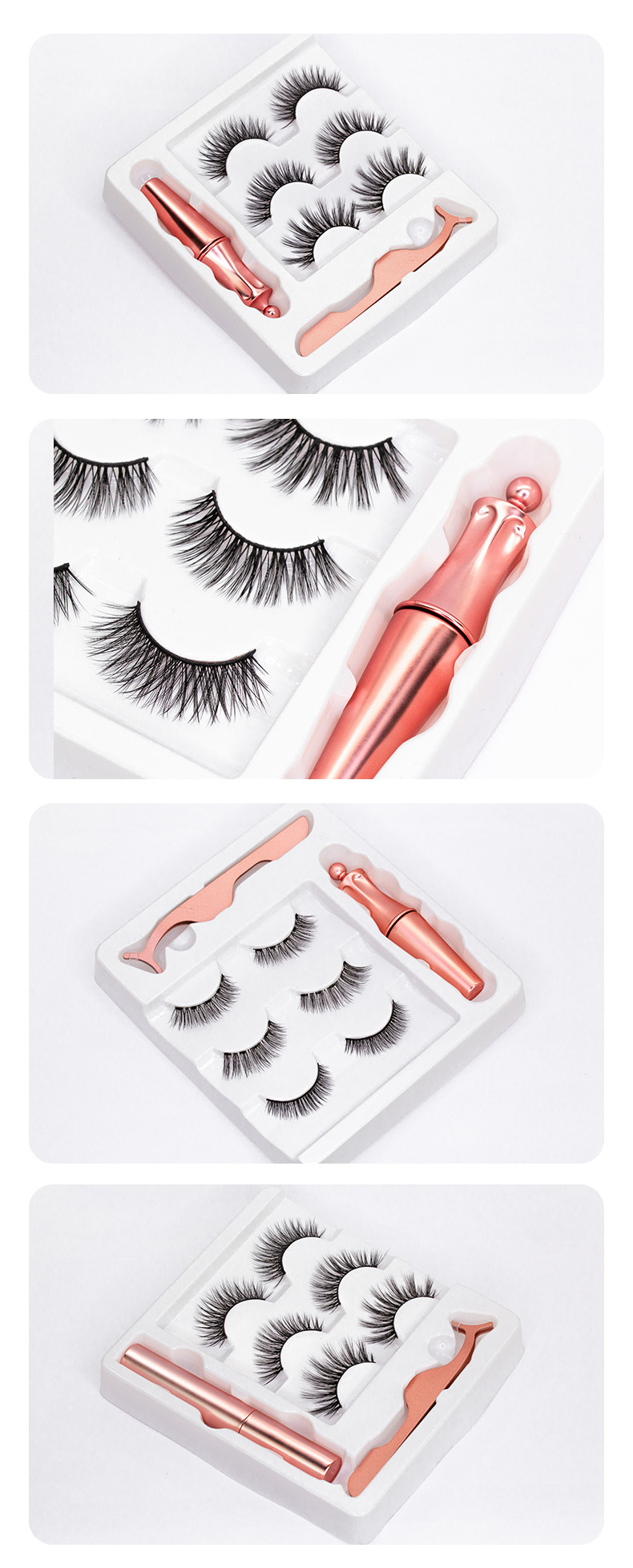 Fluffy 0.25mm Thick 6D Fur Natural False Eyelashes For Hooded Eyes