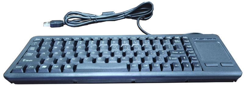 Compact-sized Industrial Plastic Keyboard With 88 Key and Integrated Touchpad