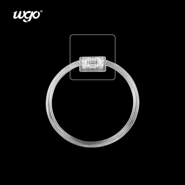 PC Material Bathroom Washable Clear Towel Ring Holder Adhesive ISO9001 160mm