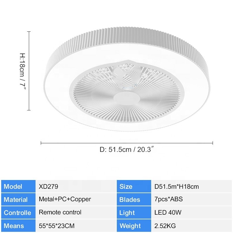 New LED Fan Lamp Wiht Light with Fan App Control Tuya Alexa Google Control