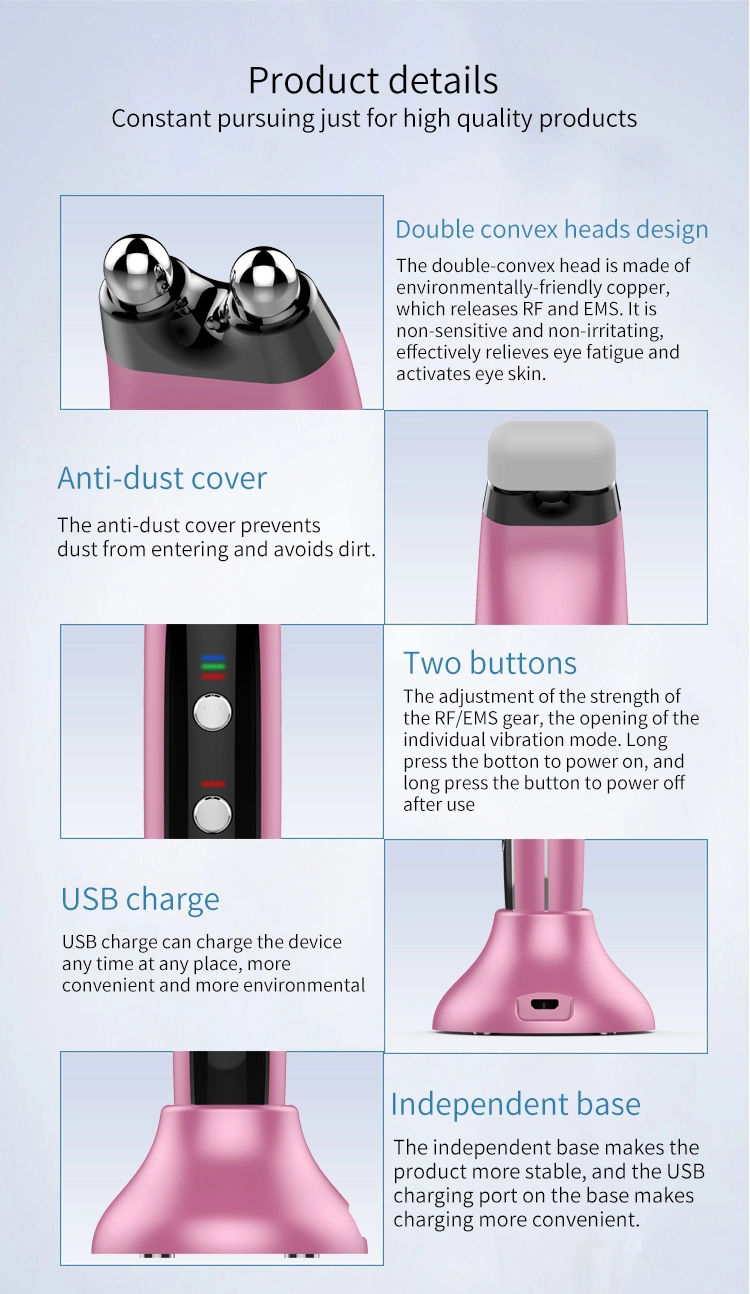2021 Mini Wireless Electric Smart Massager Heads Vibration Multifunctional Eye Massager Pen Ems Eye Massager
