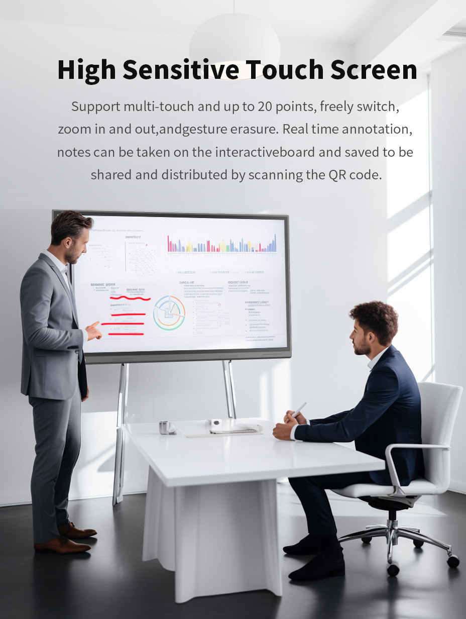 4K LCD Multi Touch Smart Interactive Whiteboard School All In One Classroom