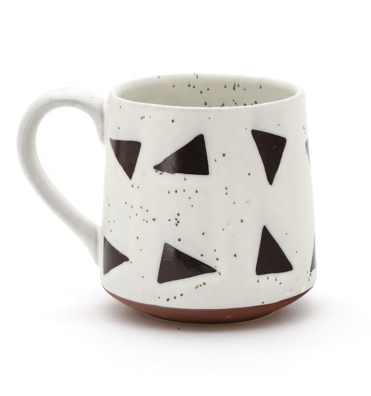 Ceramic Handmade Cups Unique Geometric Smart Black And White Ceramic Coffee Mug For Gift