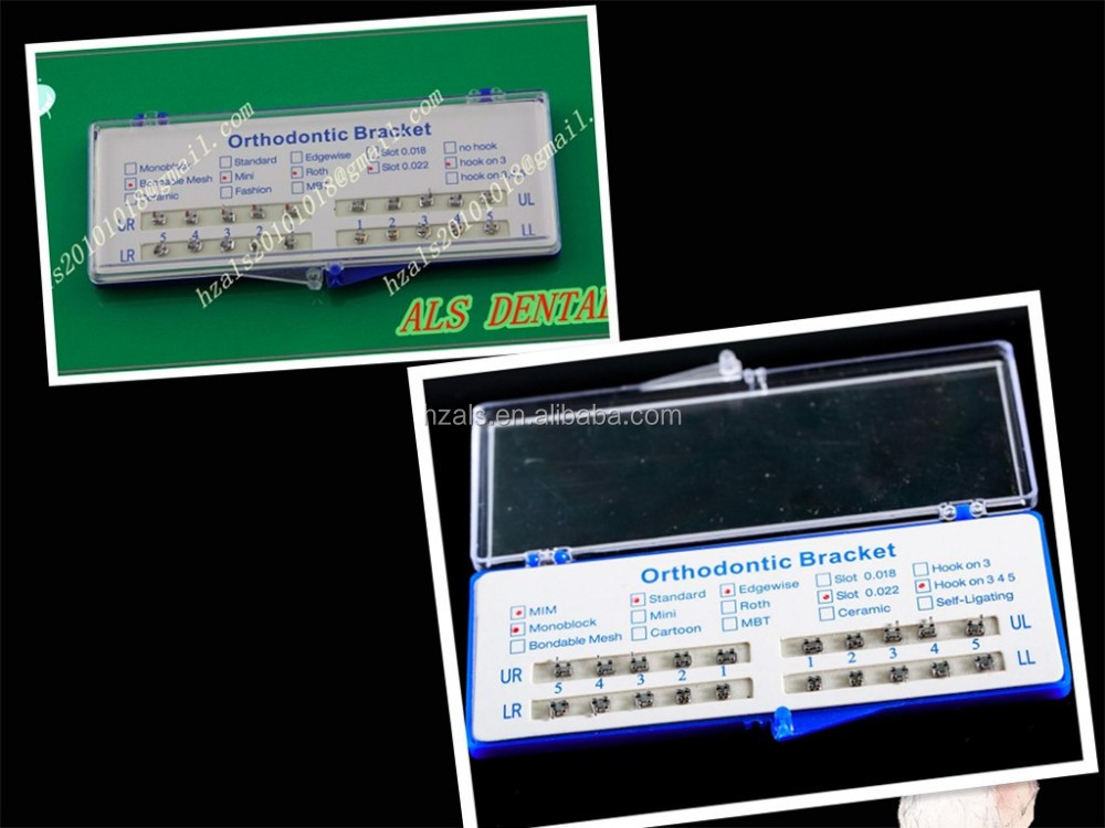 Medical Grade Stainless Steel Mini Roth MBT.022/.018 Hook On Cartoon Bracket Brace for Orthodontic Treatment 20 Units/Set
