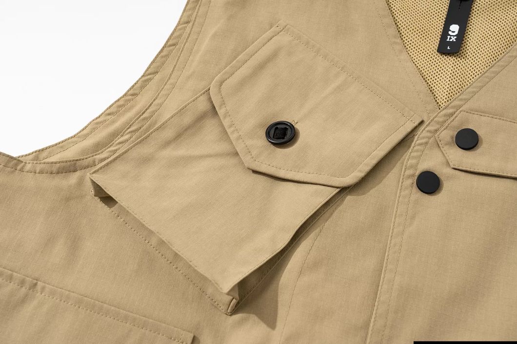 Vintage Fall Fashion Multi Pocket Solid Casual Cargo Sleeveless Vest