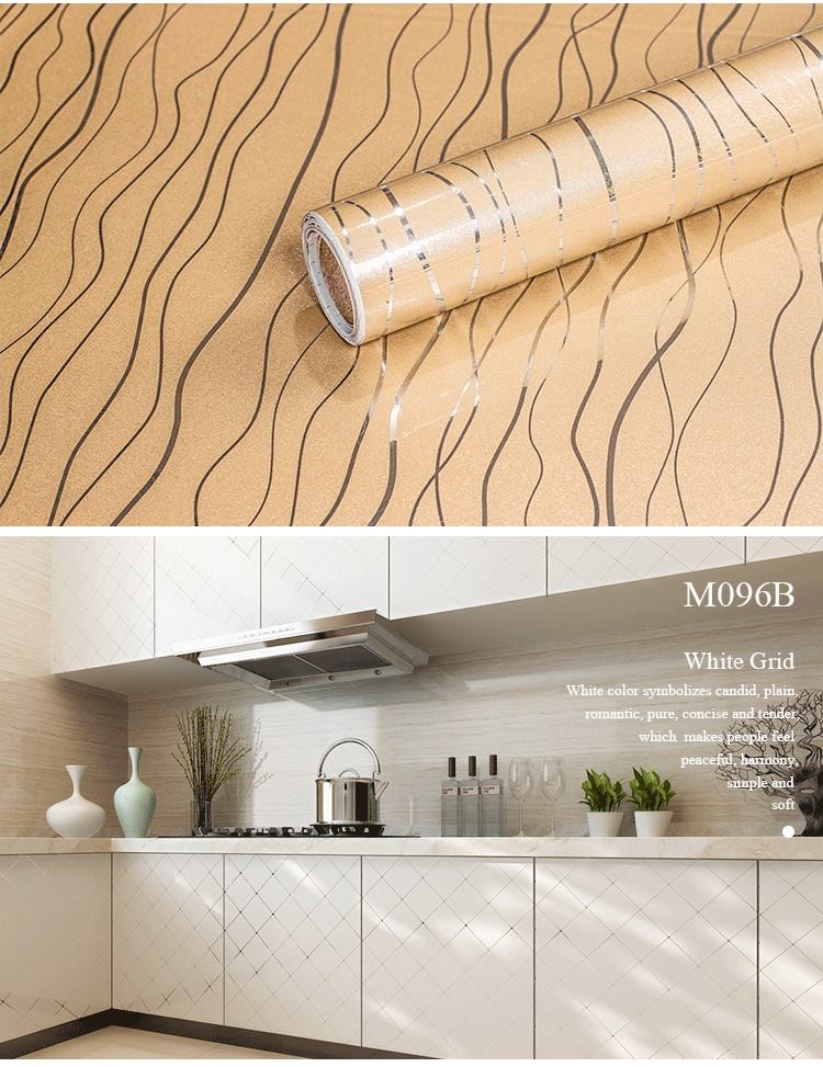 PVC Glossy Self Adhesive Wallpaper 10m Kitchen Counter Wallpaper