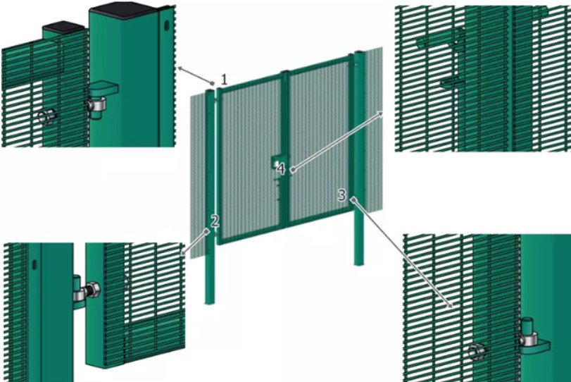 60x60mm 358 Mesh Fence Hot Dip Galvanized / Power Coated Wire For Airport Security