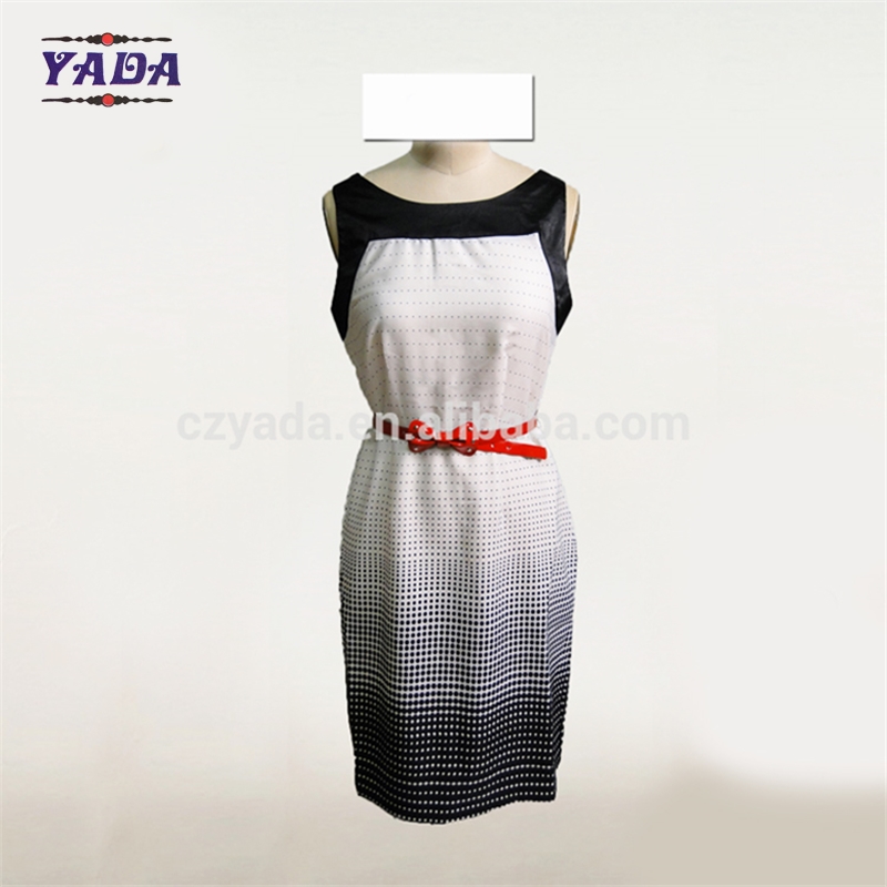 Women print latest casual design loose a line women's clothing sexy dress