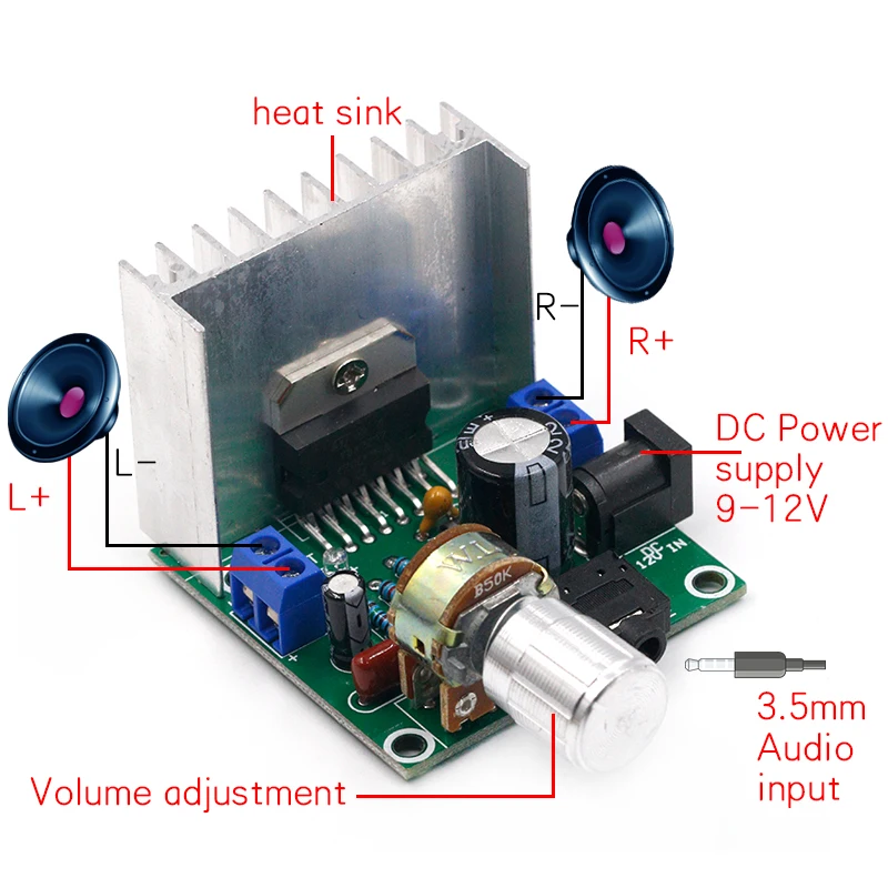 15W 15W Digital Amplifier Module Dual-Channel Parts for DIY Kit Audio Amplifier Board