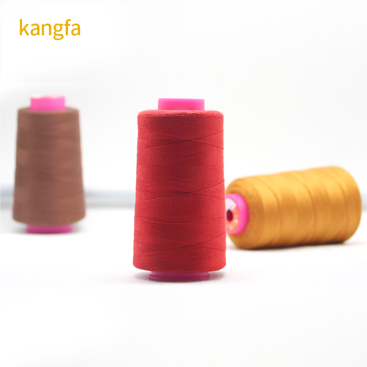 Dyed 20/2 20/3 40/2 Spun Polyester Sewing Thread for Clothes Kangfa Dyed Pattern Dyed