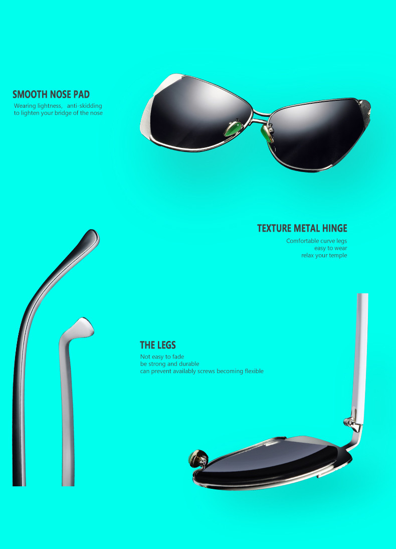 UV400 TAC Retro Metal Polarized Sunglasses 60MM Lens Frame Engraving