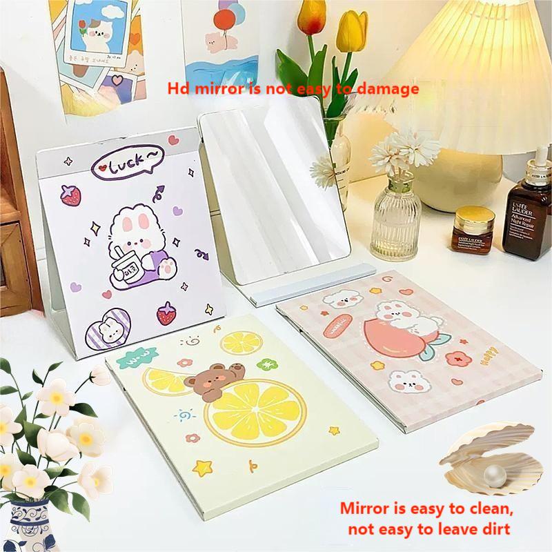 Extra LOGO Yes Heart Shaped Folding Travel Cosmetic House Decor Small Logo Mirror