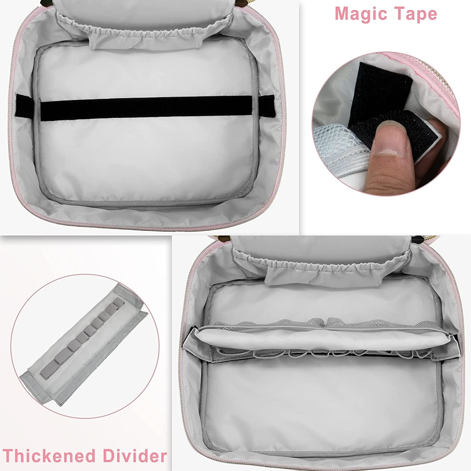 Extra Large Durable and Lightweight Makeup Bag Double Layer Makeup Organizer Water Resistant Makeup Brush Bag